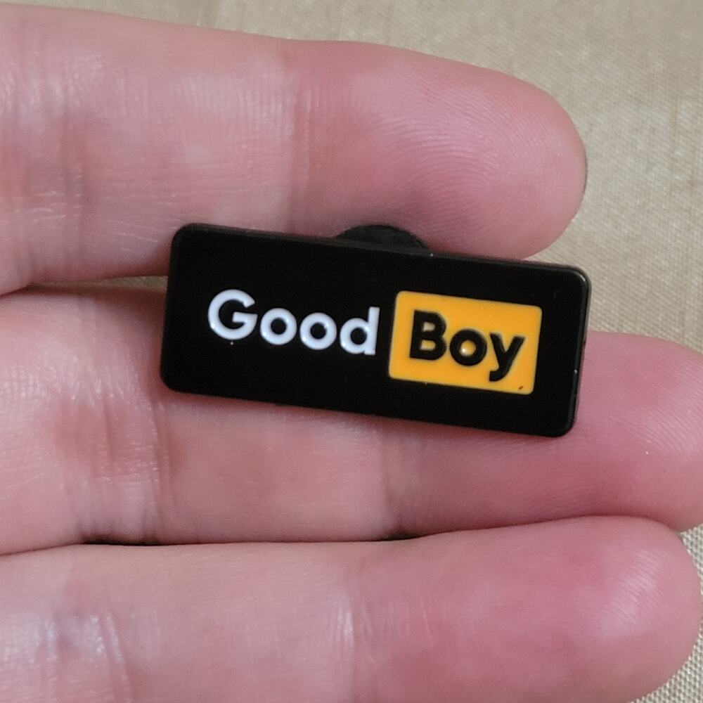 Good Boy positive affirmation lapel collar pin